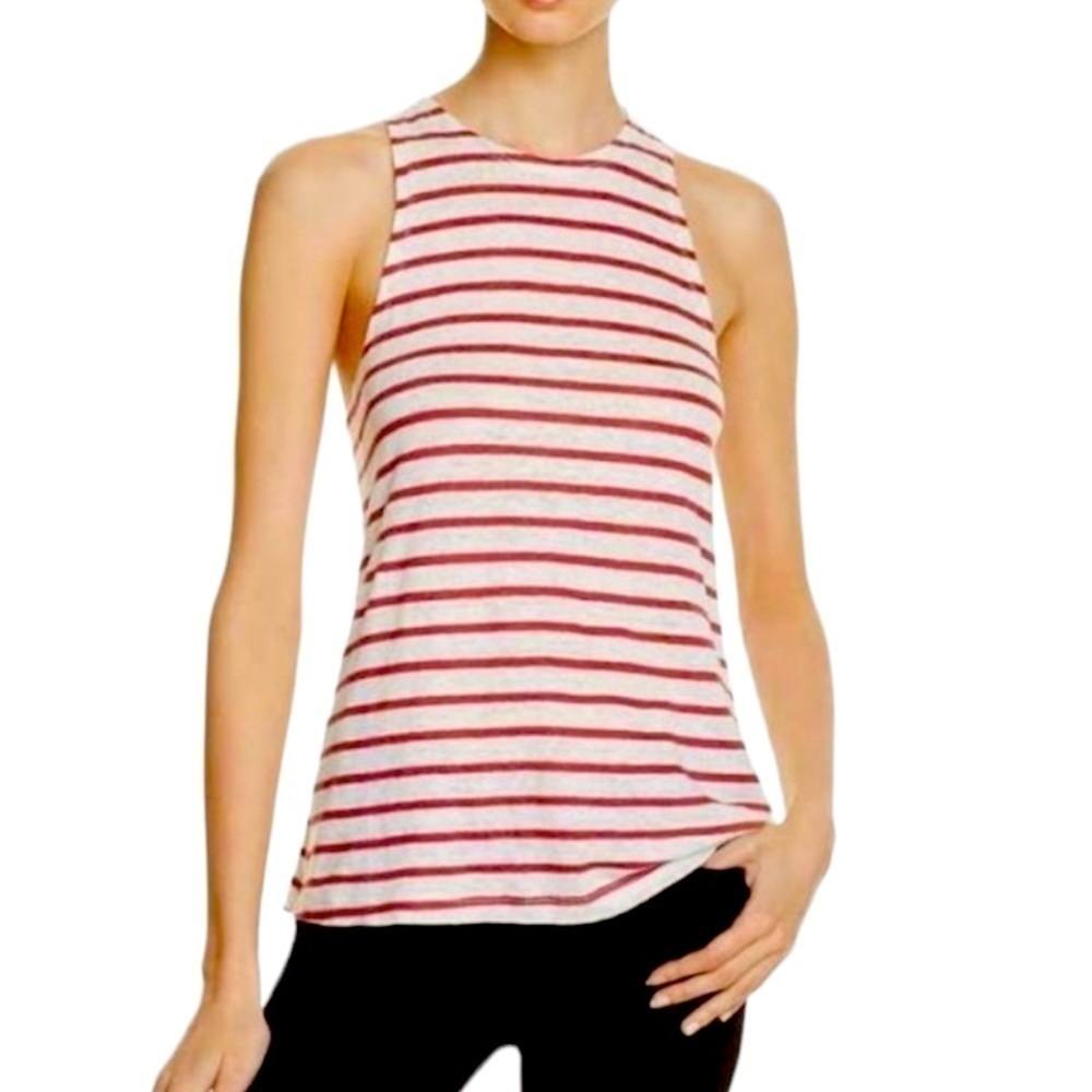 FRAME Natural‎ Berry Linen Essential Army Tank Top